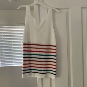 Knit stripped tank top